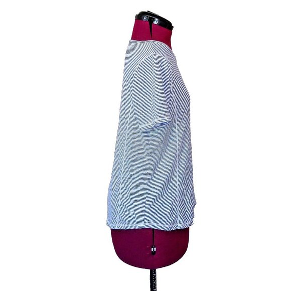 TALBOTS Top Blue White Women Size Small Knit Short Sleeves - Picture 3 of 6